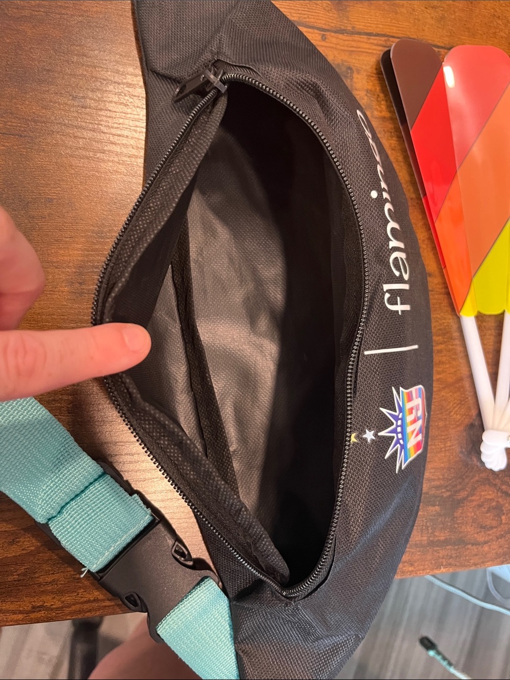 Gotham FC Black Fanny Pack with Teal Strap - Branded Festival Waist Bag - Picture 5 of 7